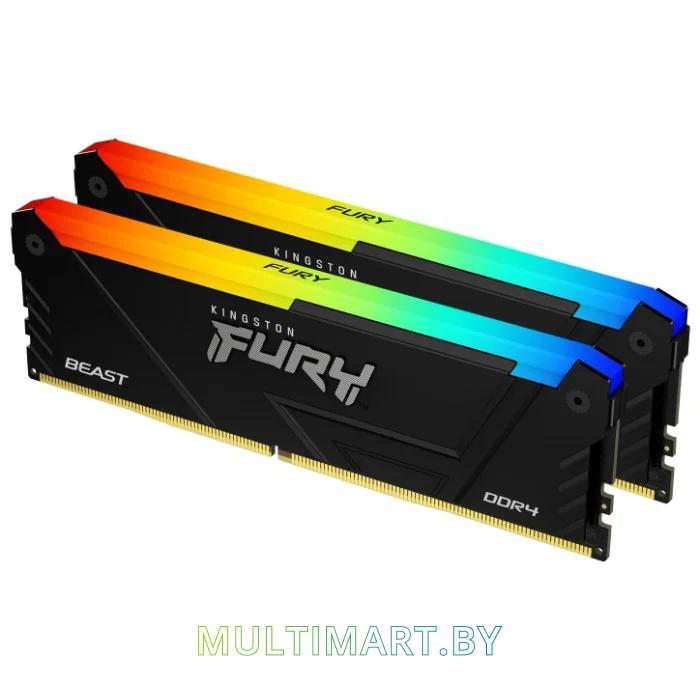 Оперативная память Kingston FURY Beast RGB 2x32GB DDR4 PC4-25600 (KF432C16BB2AK2/64)